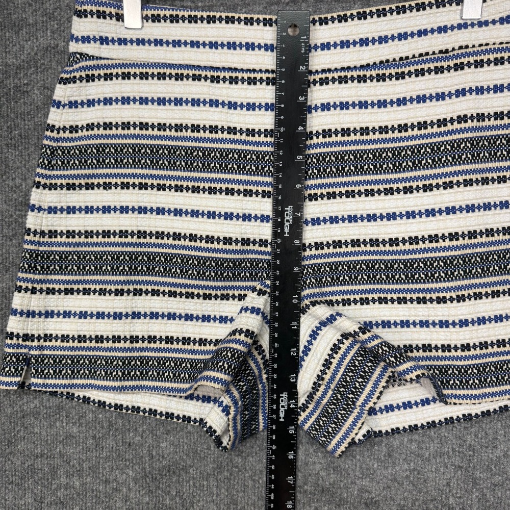 Gap Shorts Womens 12 Blue Black White Woven High Rise Side Zip Cotton Blend Boho - Picture 8 of 14